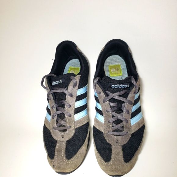 Adidas,sneakers neo label,vibe,suede,black and baby blue,sneakers,women's size 7